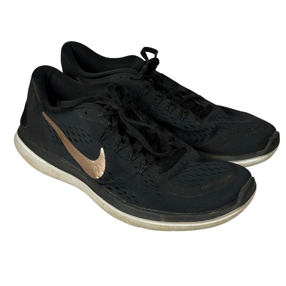 Nike Flex 2017 RN Running Shoes Womens Size 10 Black Rose Gold 898476-008